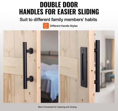 VEVOR Barn Door and Hardware Kit 30&quot; x 84&quot; Wood Sliding Barn Door Kit Smoothly