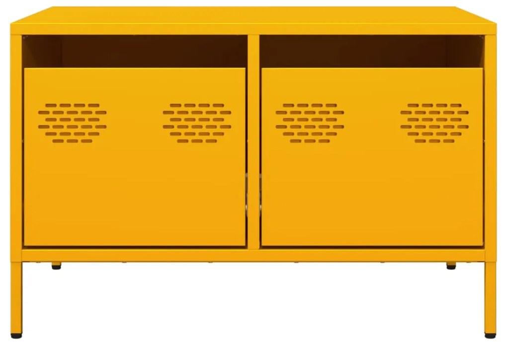 Έπιπλο Τηλεόρασης Μουσταρδί 68x50x43,5 εκ. Ατσάλι Ψυχρής Έλασης - Κίτρινο