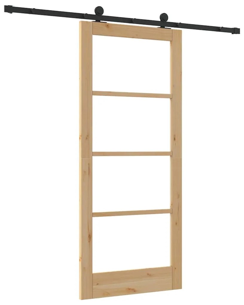 vidaXL Συρόμενη Πόρτα ORKDAL Φυσικό και Μαύρο 86 x 198,5 cm