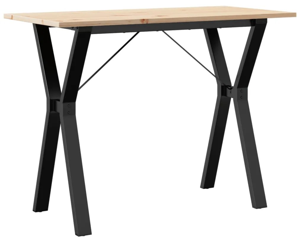 vidaXL Τραπέζι Τραπεζαρίας Πλαίσιο Υ Μασίφ Πεύκο/Ατσάλι