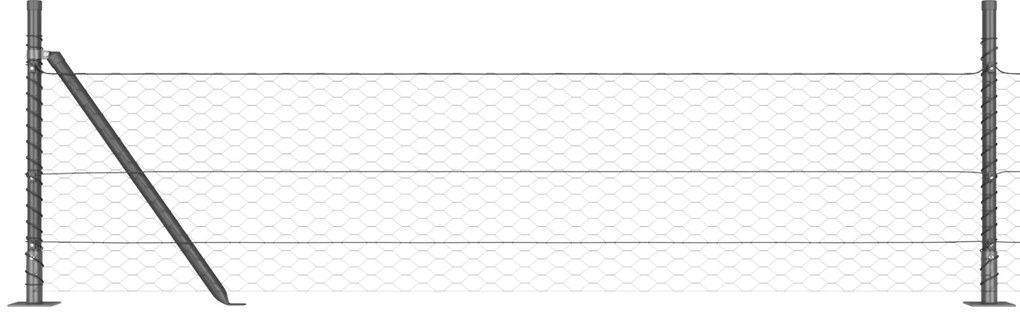 vidaXL Φράκτης Hexagon  Γκρι 0.4x50 μ Χάλυβας