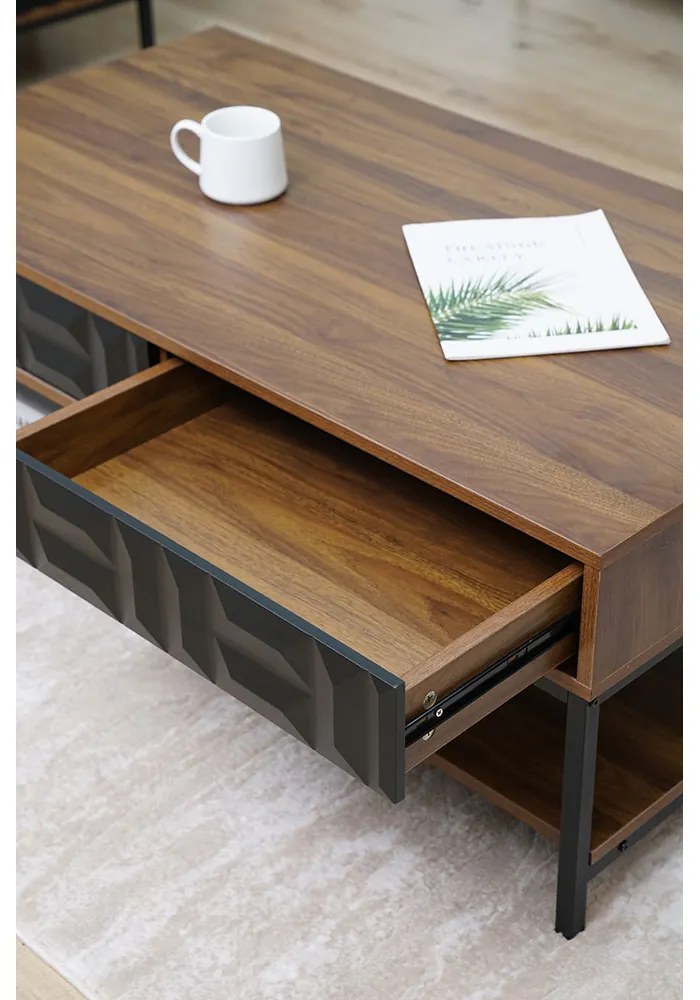 ZUMA COFFEE TABLE ΚΑΡΥΔΙ ΜΑΥΡΟ 111,5x60xH44cm - 04-1057