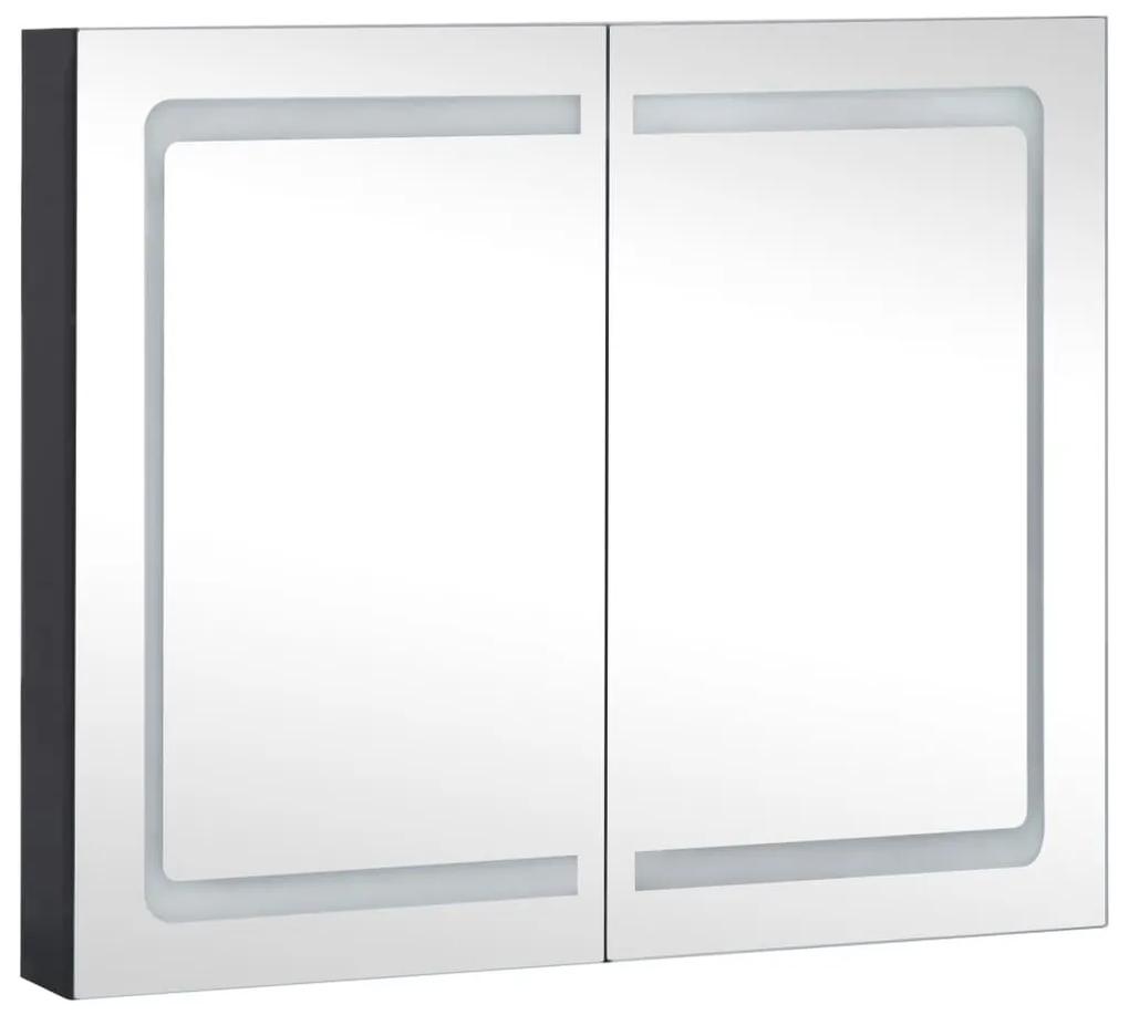 Ντουλάπι Μπάνιου με Καθρέφτη και Φωτισμό LED 80 x 12,2 x 68 εκ. - Ανθρακί