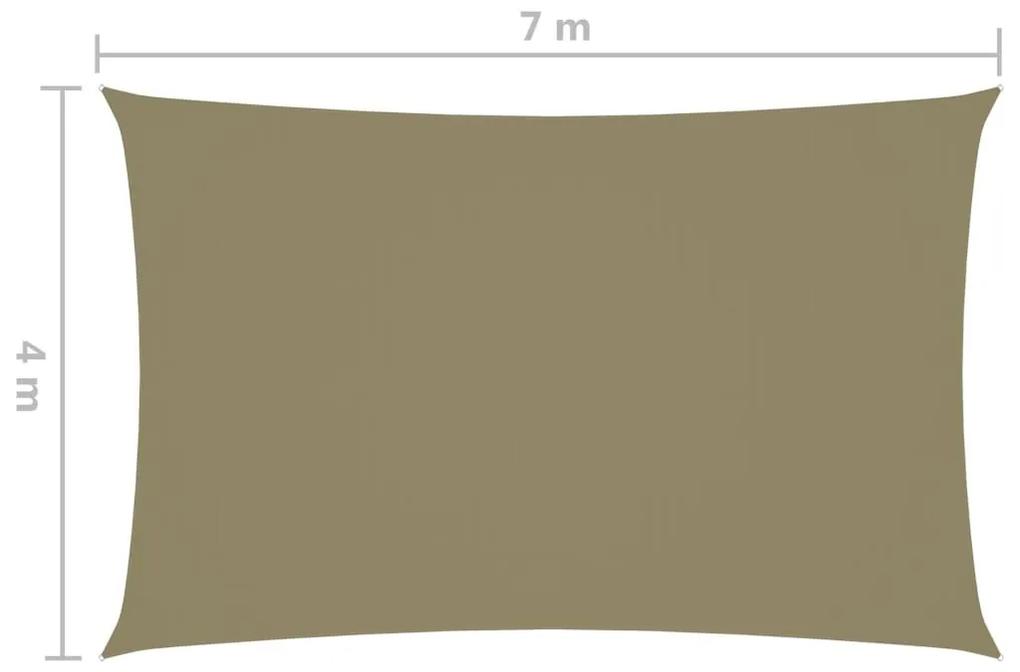Πανί Σκίασης Ορθογώνιο Μπεζ 4 x 7 μ. από Ύφασμα Oxford - Μπεζ