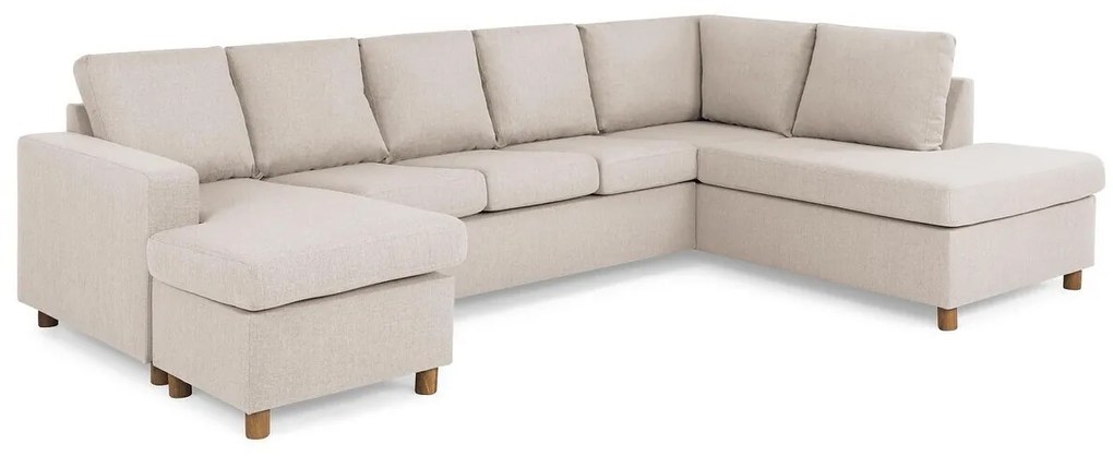 Γωνιακός Καναπές Scandinavian Choice C173, Beige, Δρυς, 300x195x92cm, 130 kg, Πόδια: Ξύλο | Epipla1.gr