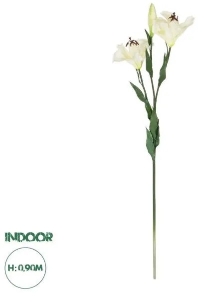 Artificial Garden WHITE LILY BRANCH 21310 Τεχνητό Διακοσμητικό Κλαδί Λευκό Κρίνο Y90cm Globostar 21310 Λευκό