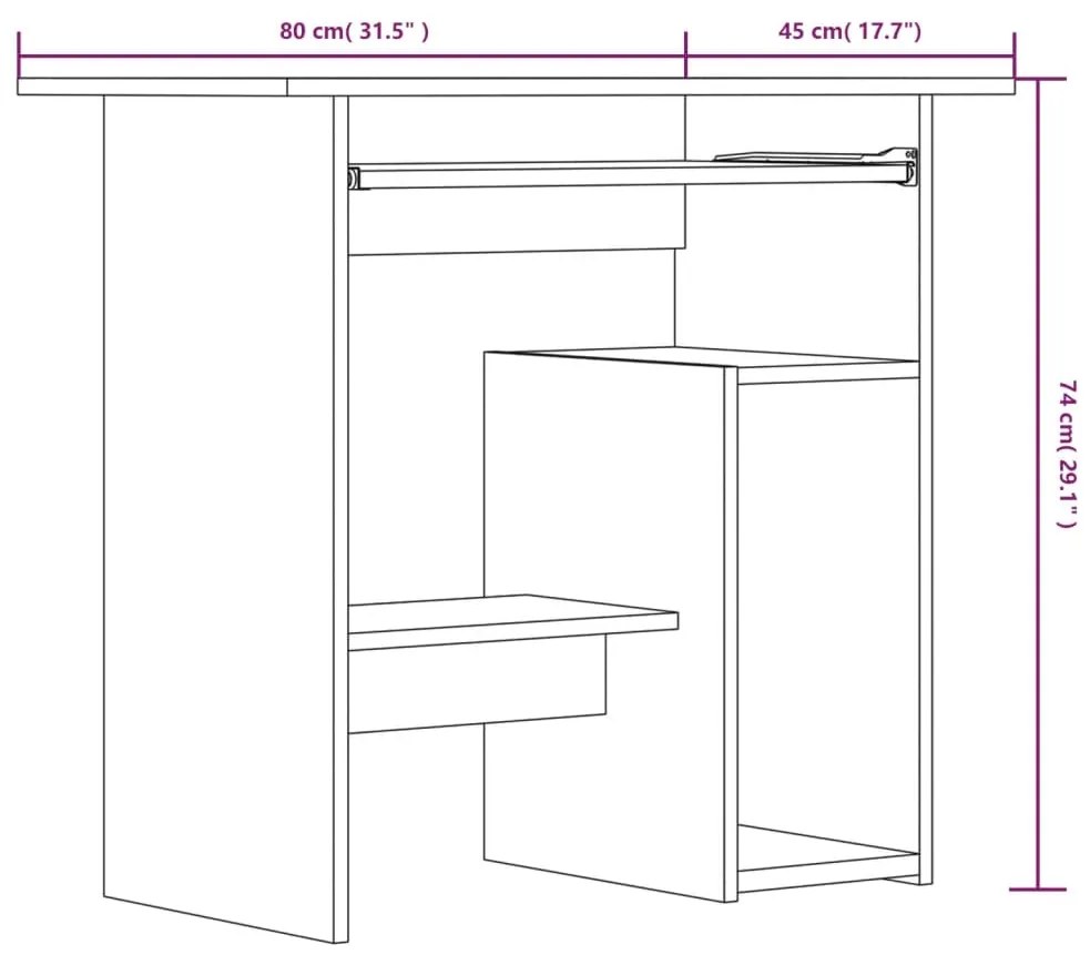 Γραφείο Γκρι Sonoma 80 x 45 x 74 εκ. από Επεξεργασμένο Ξύλο - Γκρι