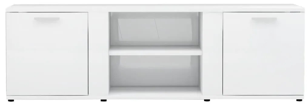 Έπιπλο Τηλεόρασης Γυαλιστερό Λευκό 120x34x37 εκ. Επεξ. Ξύλο - Λευκό