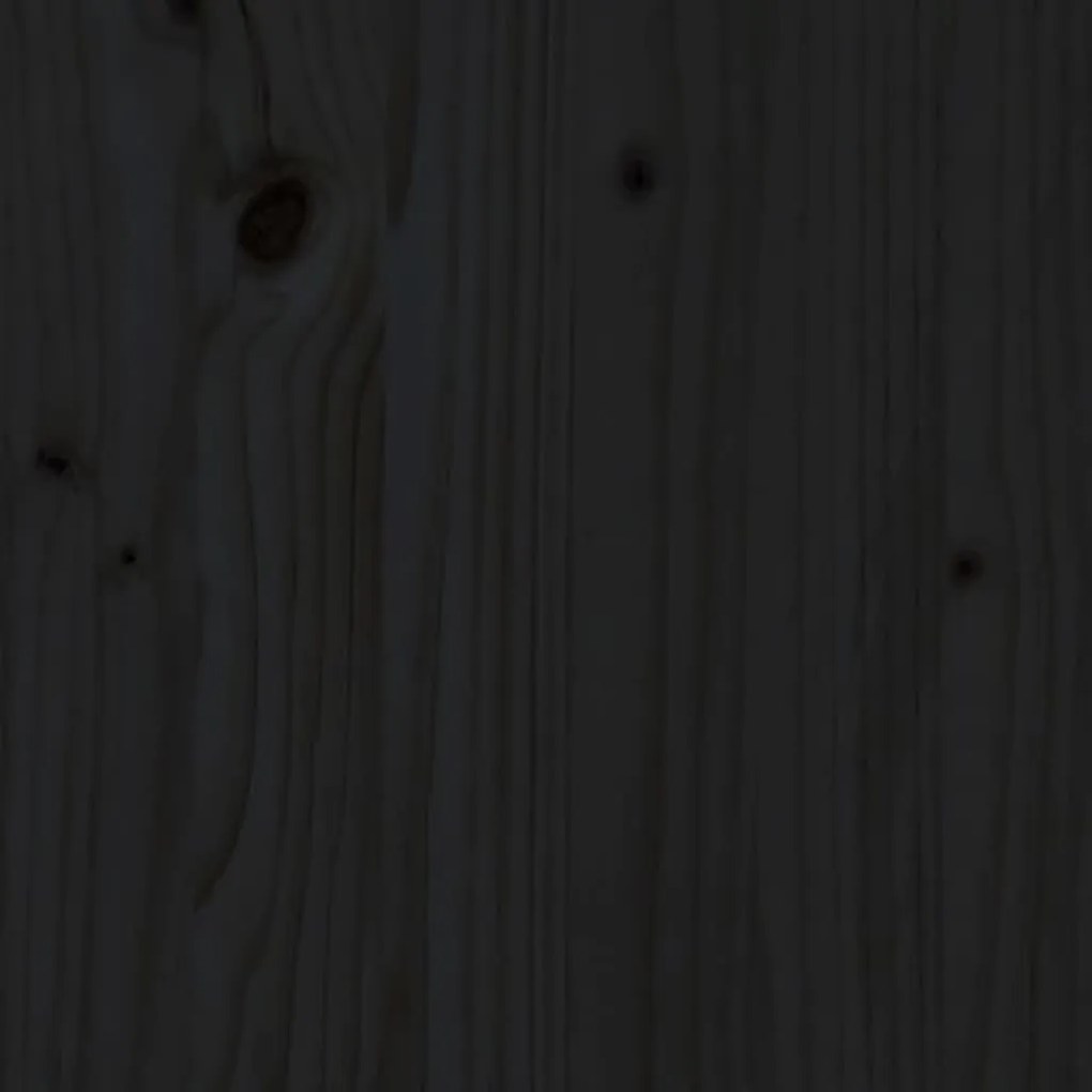 vidaXL Πλαίσιο Κρεβατιού με Κεφαλάρι Μαύρο 160x200εκ Μασίφ Ξύλο Πεύκου