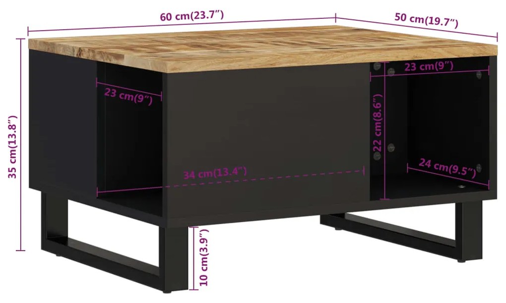 ΤΡΑΠΕΖΑΚΙ ΣΑΛΟΝΙΟΥ 60 X 50 X 35 ΕΚ. ΑΠΟ ΜΑΣΙΦ ΞΥΛΟ ΜΑΝΓΚΟ 352865