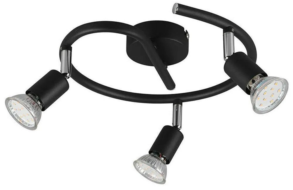 Φωτιστικό Οροφής - Σποτ Paris R80913932 3xGU10 35W Φ26cm 13cm Black Mat RL Lighting Metal