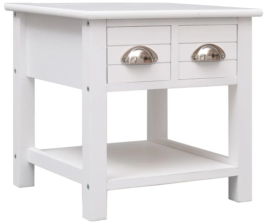 vidaXL Τραπέζι Βοηθητικό Λευκό 40 x 40 x 40 εκ. από Ξύλο Παυλώνιας