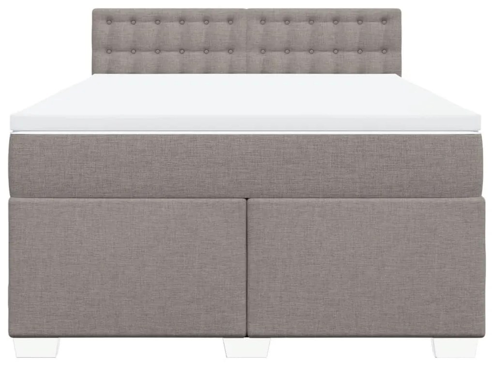 vidaXL Κρεβάτι Boxspring με Στρώμα Taupe 140x200 εκ. Υφασμάτινο