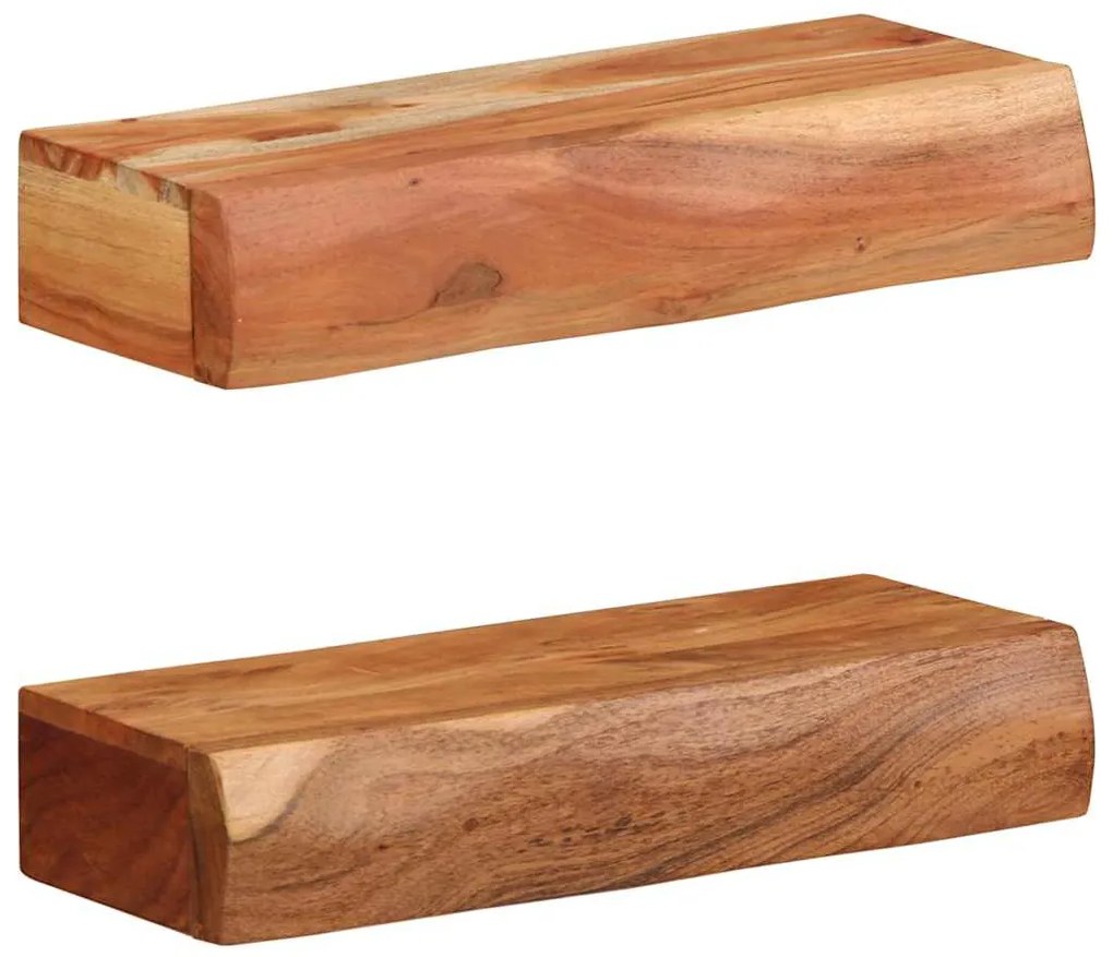 vidaXL Ράφια Τοίχου 2 τεμ. 40x17x8 εκ. από Μασίφ Ξύλο Ακακίας
