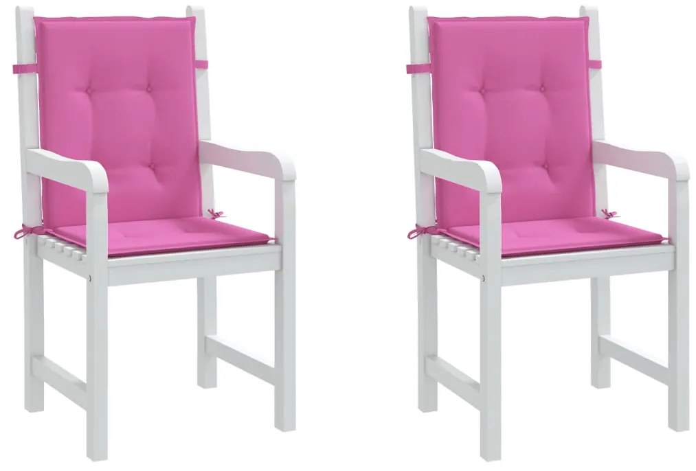 vidaXL Μαξιλάρια Καρέκλας με Πλάτη 2 τεμ. Ροζ Υφασμάτινα