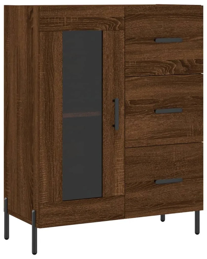vidaXL Ντουλάπι Καφέ Δρυς 69,5 x 34 x 180 εκ. από Επεξεργασμένο Ξύλο
