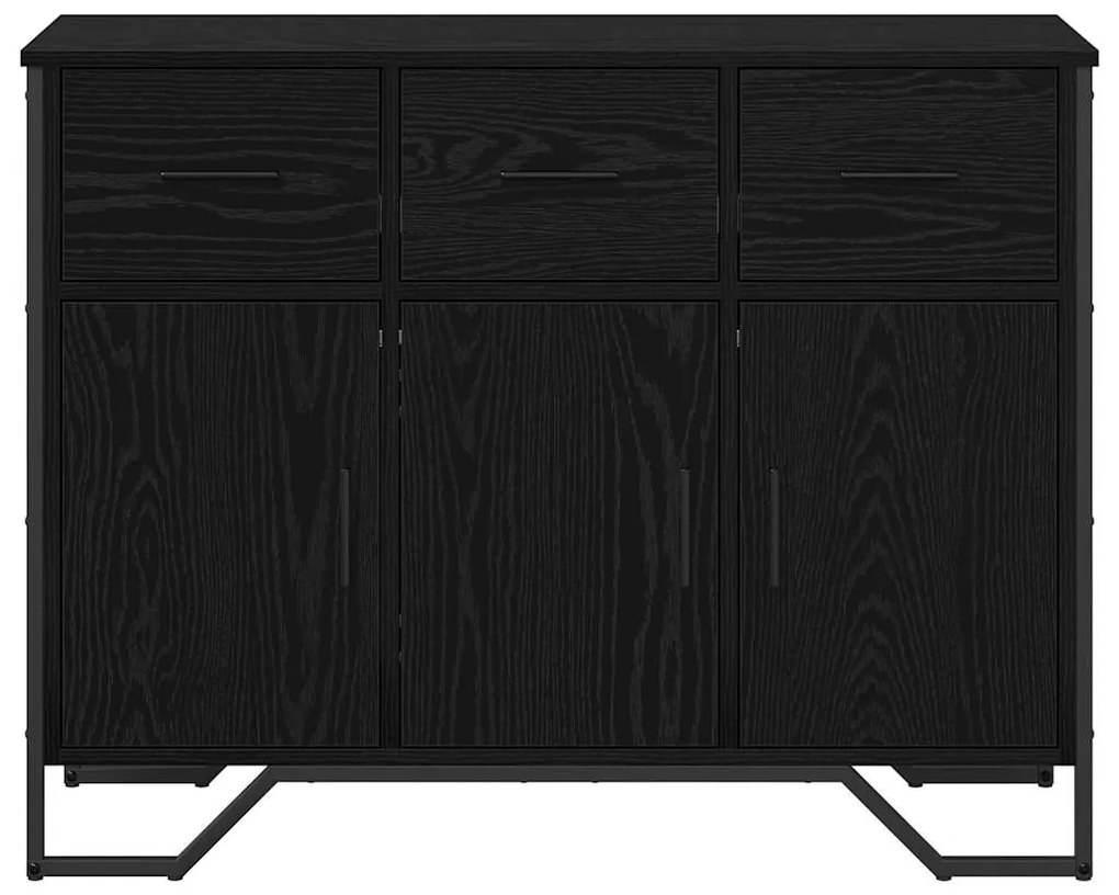 vidaXL Πλαϊνό γραφείο με συρτάρι Μαύρη Οξυά 97 x 32,5 x 74,5 εκ.