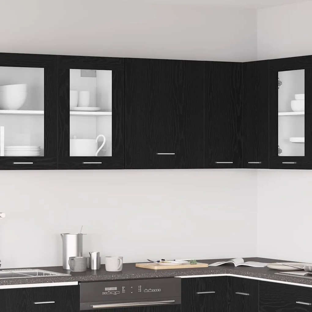 vidaXL Κρεμαστό ντουλάπι Μαύρη δρυς 50 x 31 x 60 εκ Επεξεργασμένο ξύλο