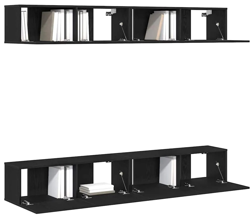 vidaXL Σετ επίπλου τηλεόρασης 4 pcs Μαύρη δρυς 100 x 30 x 30 cm