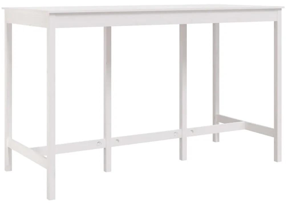Τραπέζι Μπαρ Λευκό 180 x 80 x 110 εκ. από Μασίφ Ξύλο Πεύκου - Λευκό