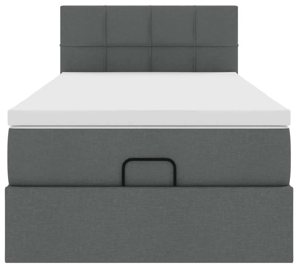 Οθωμανικό κρεβάτι με στρώμα Σκούρο γκρι 80x200cm ύφασμα 3311415
