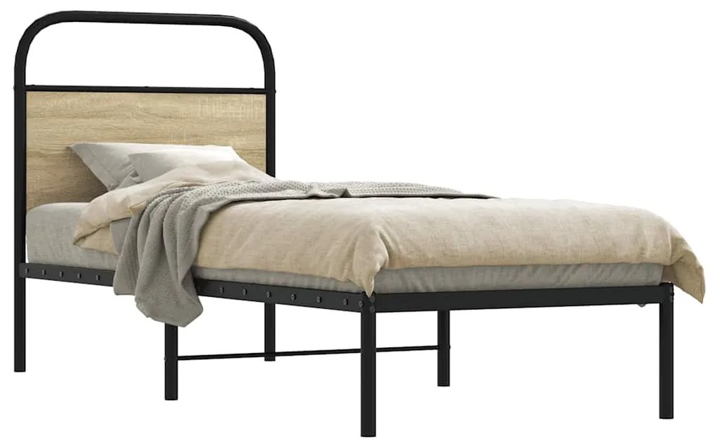 vidaXL Κεφαλάρι Sonoma Δρυς 75 εκ. Ατσάλινο/Επεξεργασμένο Ξύλο