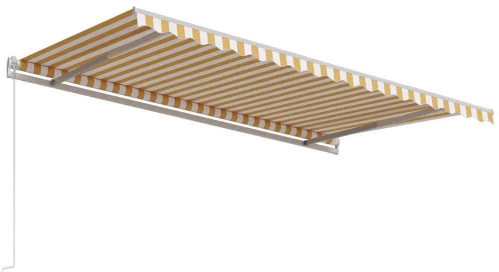 vidaXL Τέντα Συρόμενη Αυτόματη Kίτρινο / Λευκό 450 x 300 εκ.