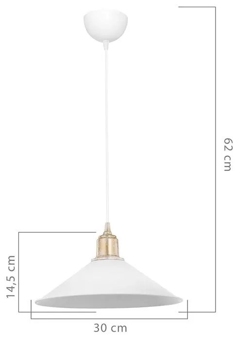 Φωτιστικό οροφής μονόφωτο PWL-0964 Ε27 λευκό Φ30x62εκ 30x30x14.5 εκ.