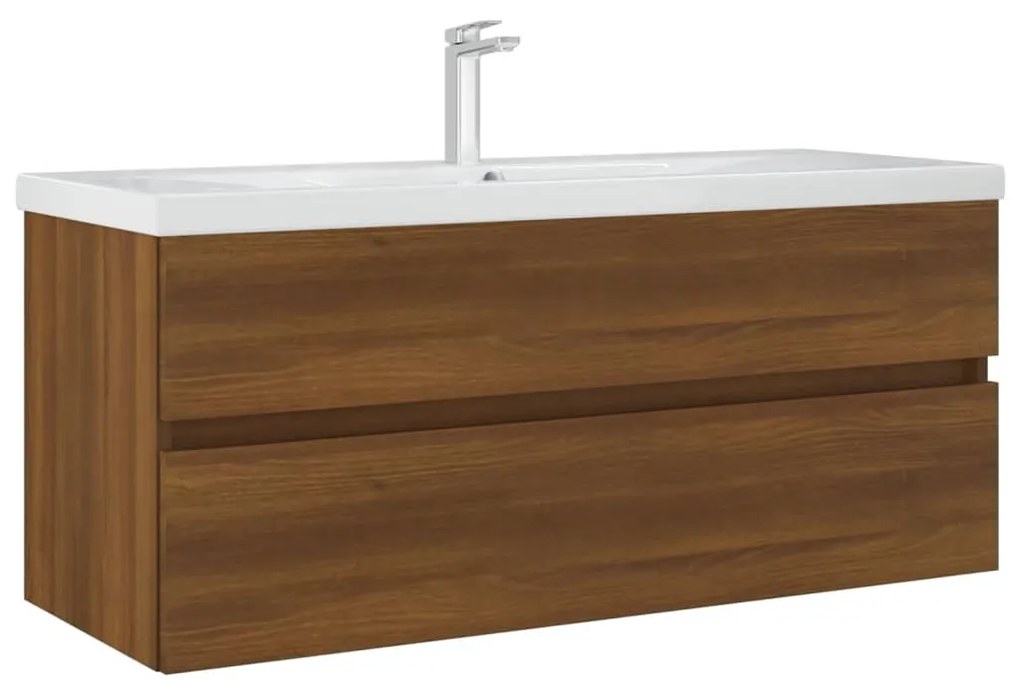 vidaXL Ντουλάπι Νιπτήρα Καφέ Δρυς 100x38,5x45 εκ. Επεξεργασμένο Ξύλο
