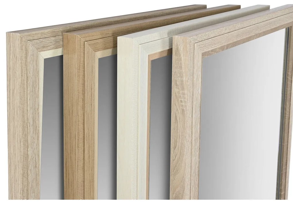 Τοίχο καθρέφτη Home ESPRIT Λευκό Καφέ Μπεζ Γκρι 66 x 2 x 92 cm (4 Μονάδες)