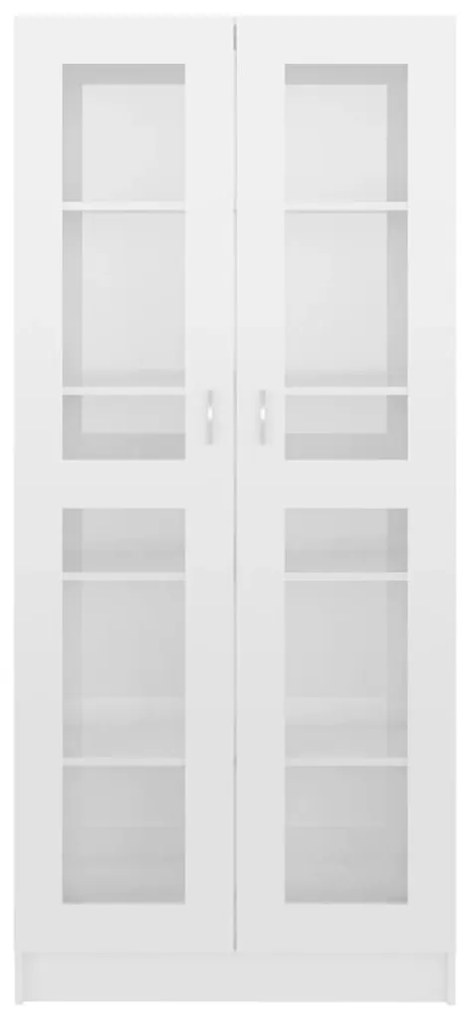 vidaXL Βιτρίνα Γυαλιστερό Λευκό 82,5 x 30,5 x 185,5 εκ. Επεξ. Ξύλο