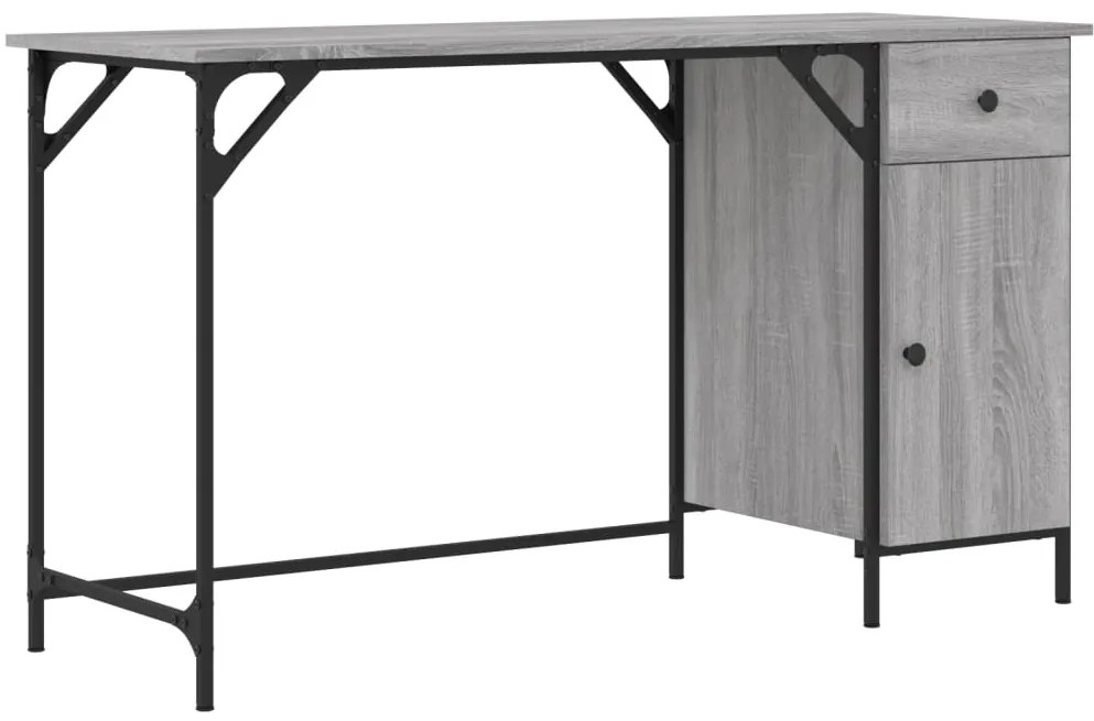 vidaXL Γραφείο Υπολογιστή Γκρι Sonoma 131x48x75 εκ. Επεξεργασμένο Ξύλο
