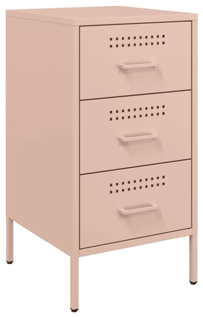 Κομοδίνο Ροζ 36x39x68 εκ. από Χάλυβα 843080