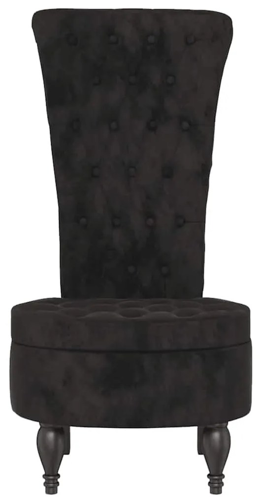 vidaXL Καναπέ με κουβέρτα Μαύρο 56,5 x 70 x 110 εκ Βελούδο