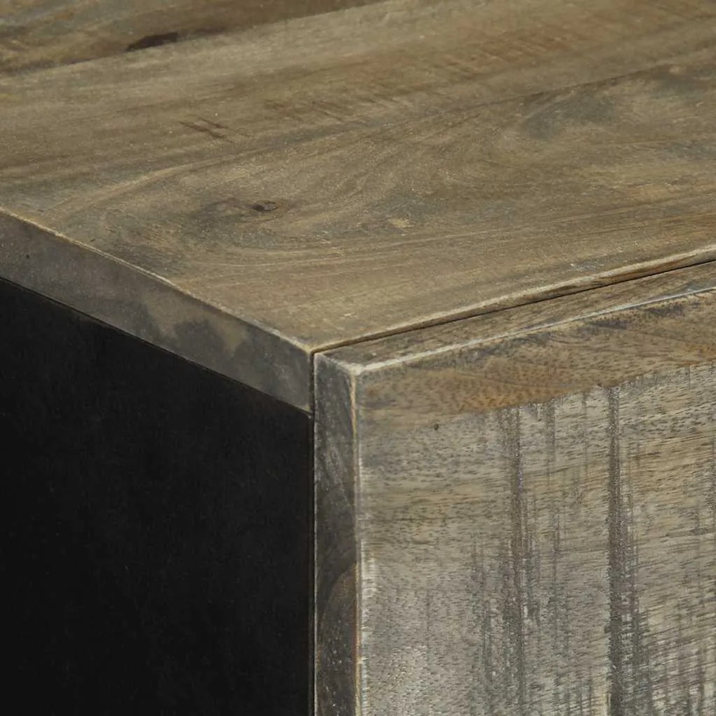 Sideboards 2 τεμάχια ανοιχτό γκρι 60x33,5x75cm μασίφ ξύλο Mango - Μαύρο