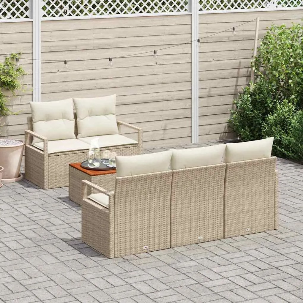 vidaXL Σετ Καναπέ Κήπου 6 pcs Beige, λευκό