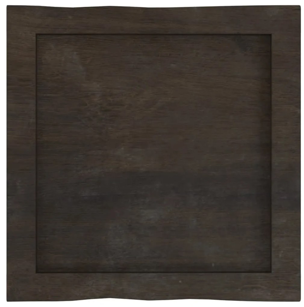 vidaXL Επιφ Τραπεζιού Αν Καφέ 40x40x(2-4)εκ. Ακατέργ. Μασίφ Ξύλο Δρυός