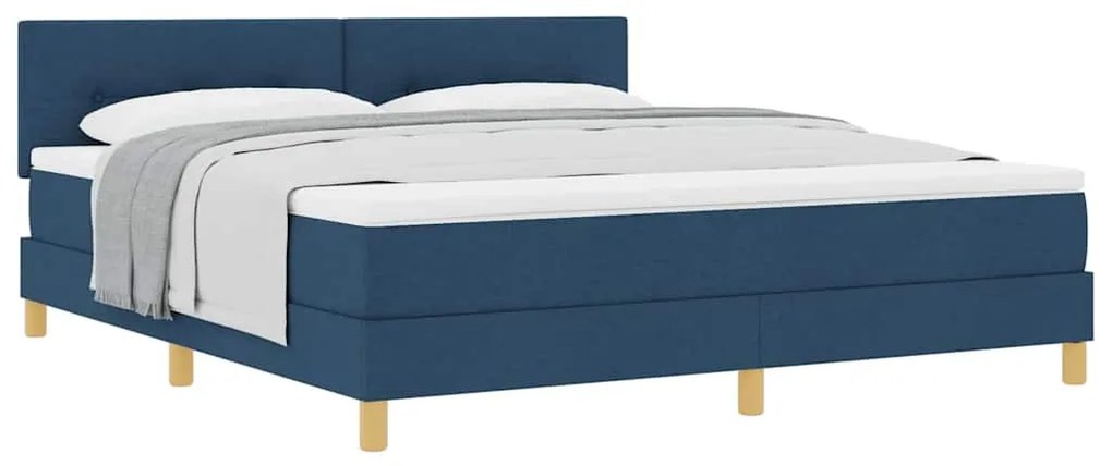 vidaXL Κρεβάτι box spring με στρώμα με στρώμα Μπλε 180 x 200 cm ύφασμα