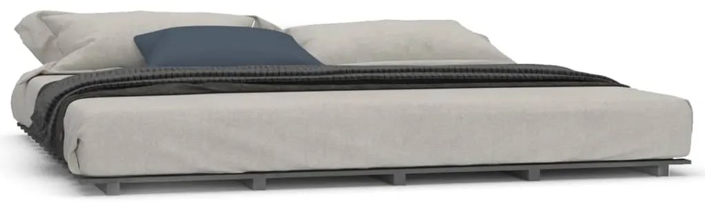 vidaXL Πλαίσιο Κρεβατιού Γκρι 180 x 200 εκ. από Μασίφ Ξύλο Πεύκου