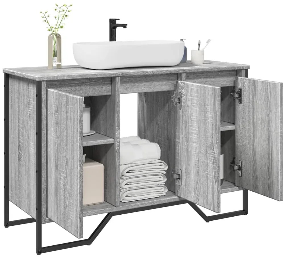 vidaXL Ντουλάπι Νιπτήρα Μπάνιου Γκρι Sonoma 91x35x60 εκ. Επεξ. Ξύλο