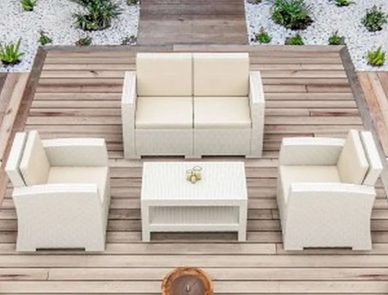 Καναπές Monaco 2Θέσιος White Πολυπροπυλενίου 140X79X79εκ.