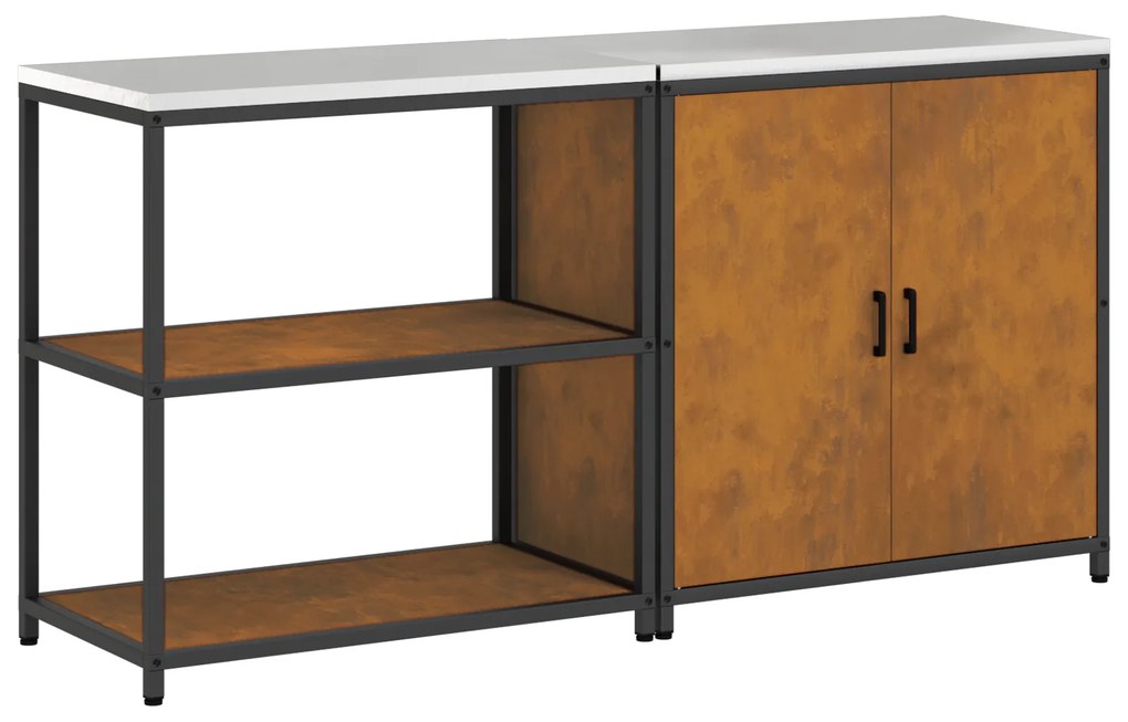 vidaXL Σετ Αποθήκευσης Κουζίνας 2 pcs Σκ rusty 150 x 50 x 92 εκ.