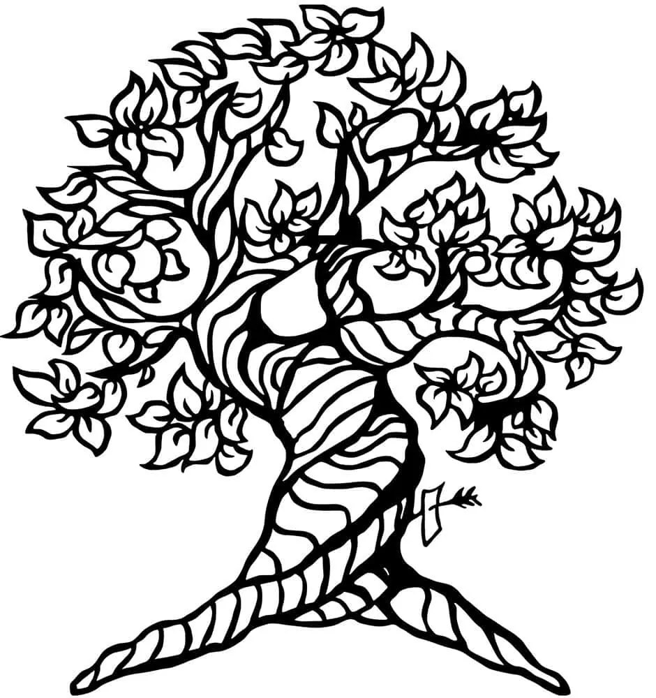 Διακοσμητικό Τοίχου Monumental Tree 899SKL2341 62x70cm Black Wallity Μέταλλο