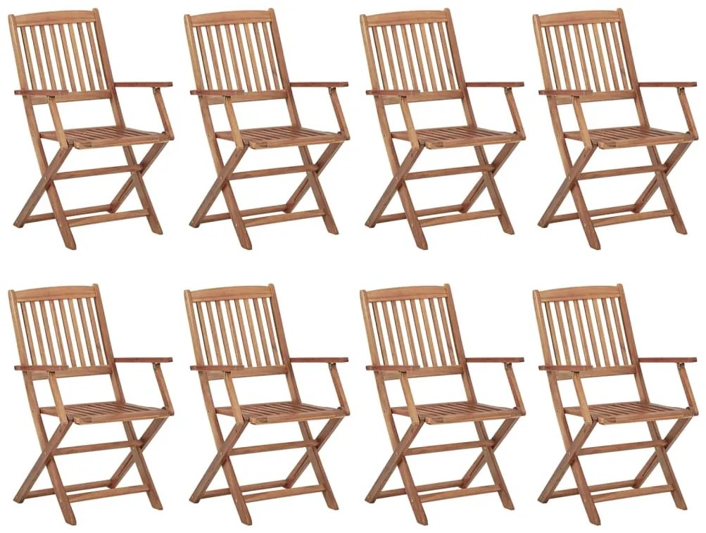 Καρέκλες Εξ. Χώρου Πτυσσόμενες 8 τεμ. από Μασίφ Ξύλο Ακακίας