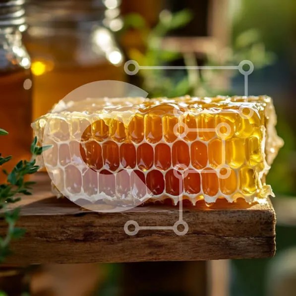 Σετ των 2 Intra Συλλεκτικό Ξύλινο Παζλ Plywood 4mm - Χρυσή κηρήθρα σε ξύλινη επιφάνεια Σε Ξύλινο Κουτί - Διαστάσεις: 10x10 cm – 25 κομμάτια