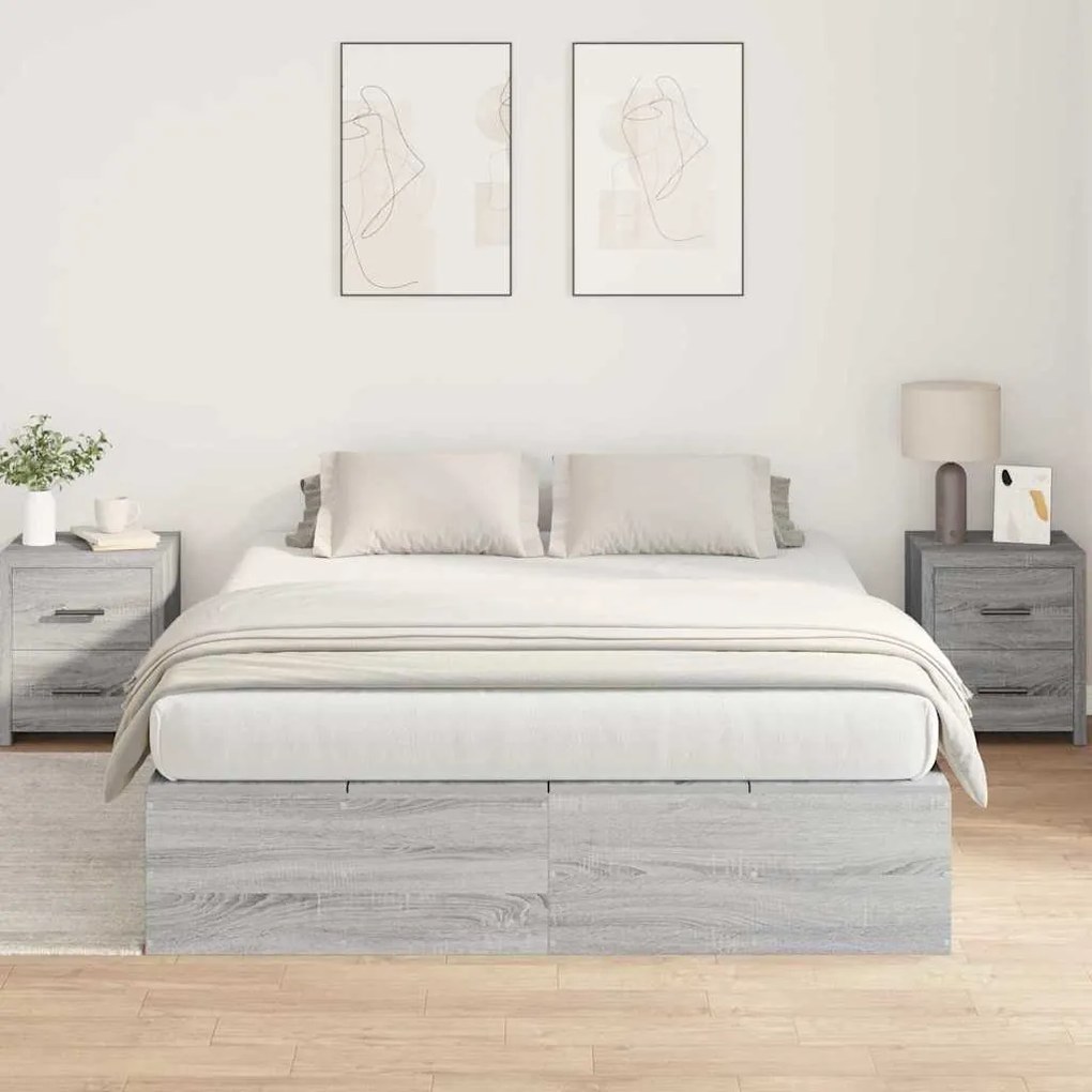 vidaXL Σκελετός Κρεβατιού Γκρι sonoma 200 x 140 x 31.5 εκ.