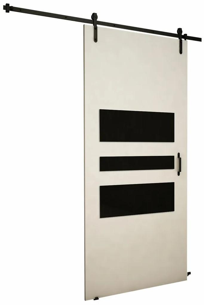 Συρόμενες πόρτες Dover 164, 34 kg, Άσπρο, Μαύρο, Πλαστικοποιημένη μοριοσανίδα, Αλουμίνιο | Epipla1.gr