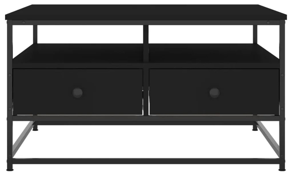 Τραπεζάκι Σαλονιού Μαύρο 80 x 80 x 45εκ. από Επεξεργασμένο Ξύλο - Μαύρο