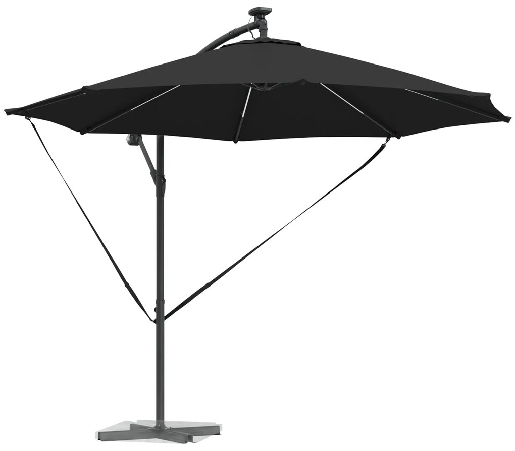 vidaXL Ομπρέλα Cantilever Banana Μαύρο 294 x 294 x 248 cm