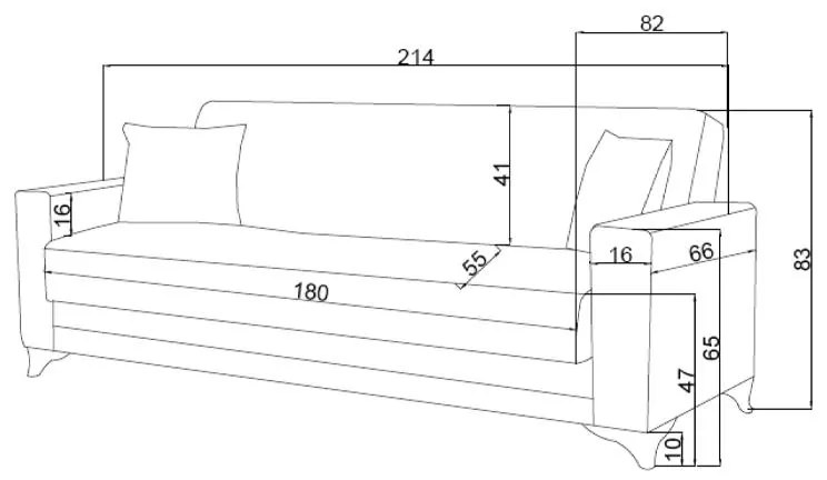 Σετ σαλονιού Vox 2τεμ ύφασμα σε κρεμ απόχρωση 214x83x82 εκ.